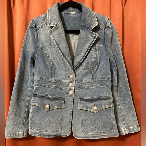 Elie Tahari Jackets & Blazers - Elie Tahari Denim Jacket Blazer Womens Size 10